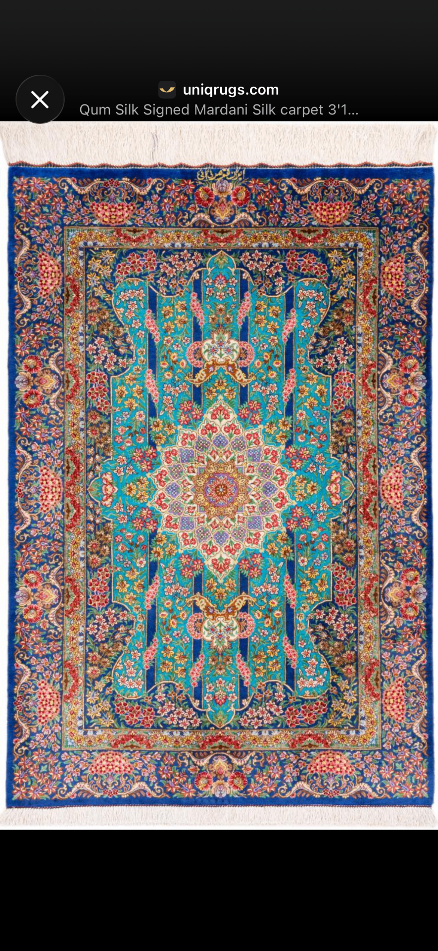 Turquoise Persian rug
